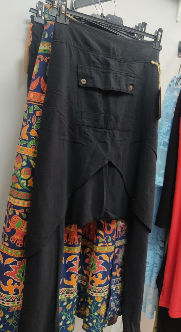 Modern şalvar. Bohem Siyah Uzun Kumaş Pantolon - Görsel 3