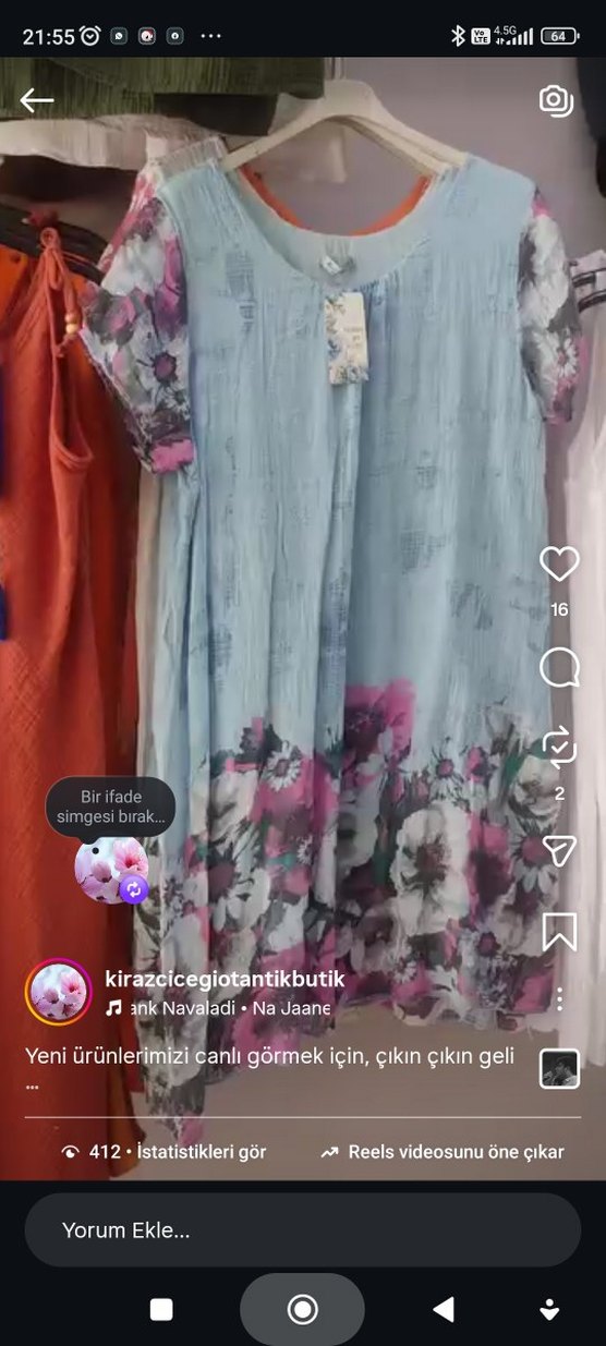 Turuncu Bohem Midi Elbise - Görsel 2