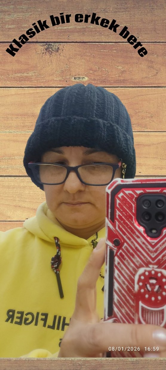 Kadın siyah Örgü Bere - Görsel 2