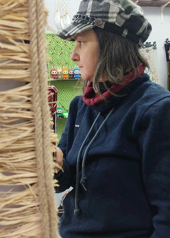 Gri Ekose Desenli Örgü Şapka - Görsel 2