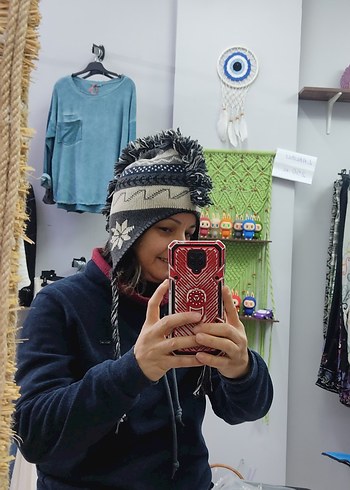 Gri Örgü Kadın Bere - Görsel 2