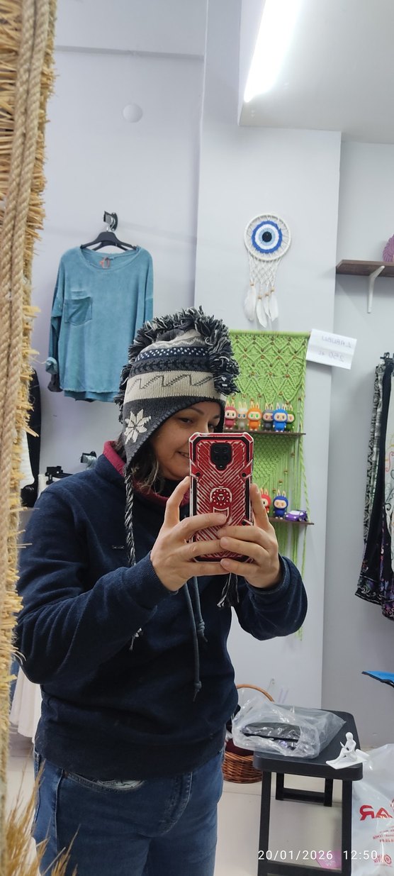 Gri Örgü Kadın Bere - Görsel 2