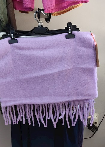 Püsküllü Pembe Bohem Kadın Atkı - Görsel 2