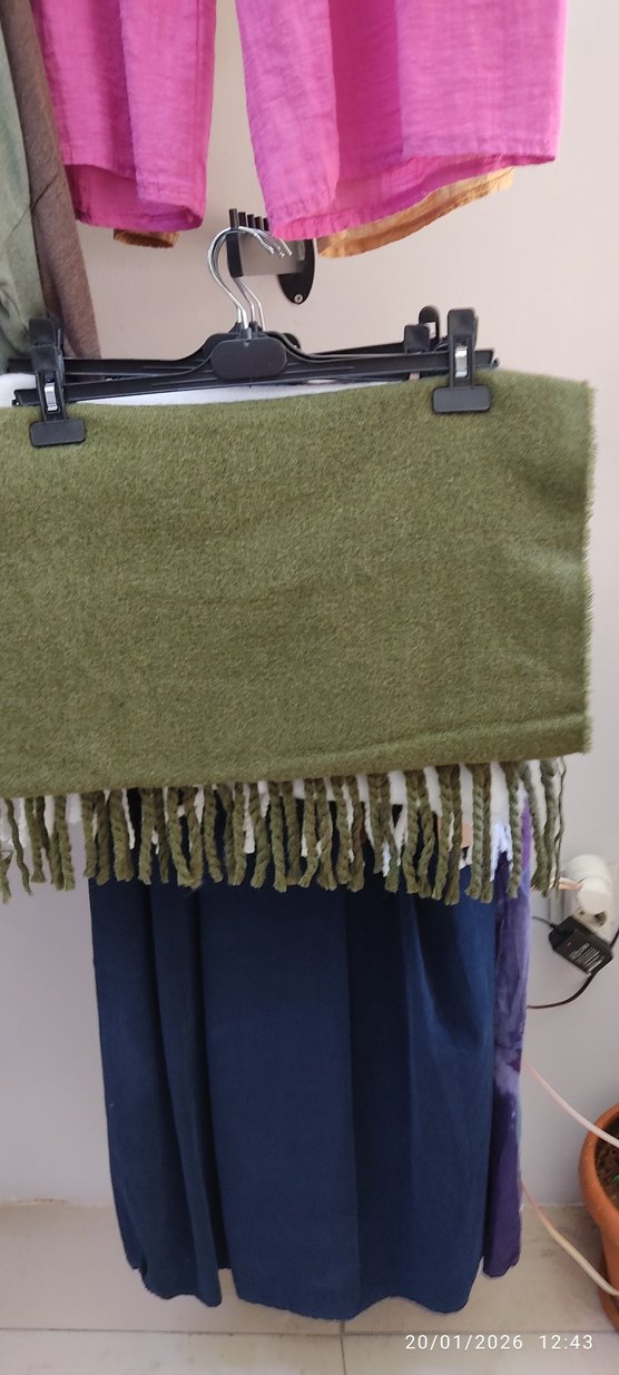 Püsküllü Pembe Bohem Kadın Atkı - Görsel 3