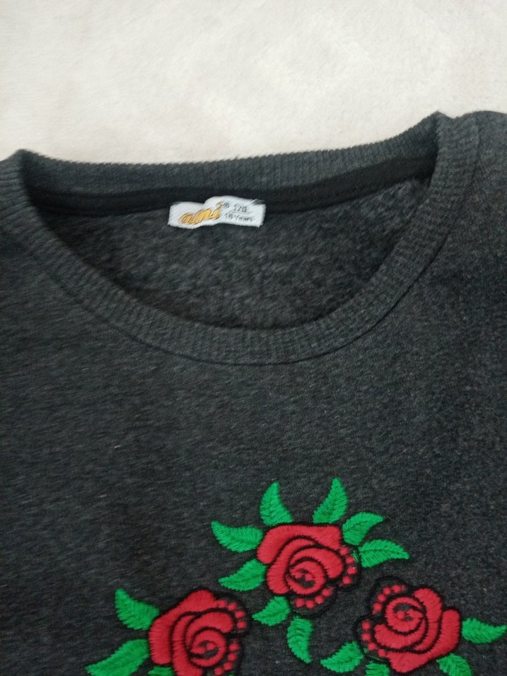 Gri kız cocuk Baskılı Sweatshirt - Görsel 2