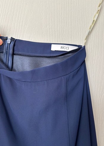 Lacivert Drapeli Uzun Abiye Elbise - Görsel 5