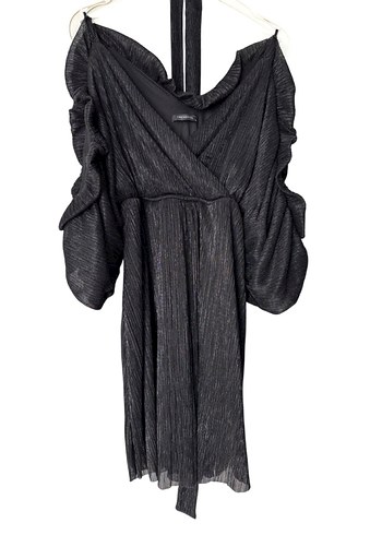 Piliseli Siyah gece Elbisesi - Görsel 2