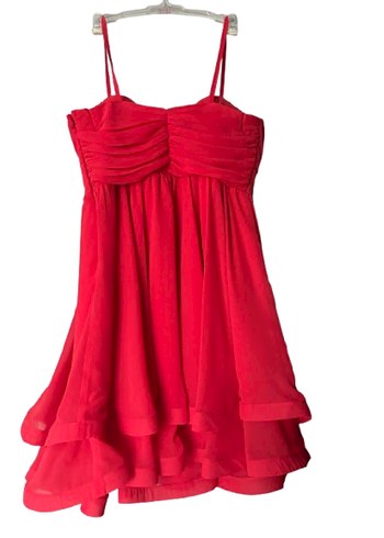 Nar çiçeği Askılı Midi Abiye Elbise - Görsel 2