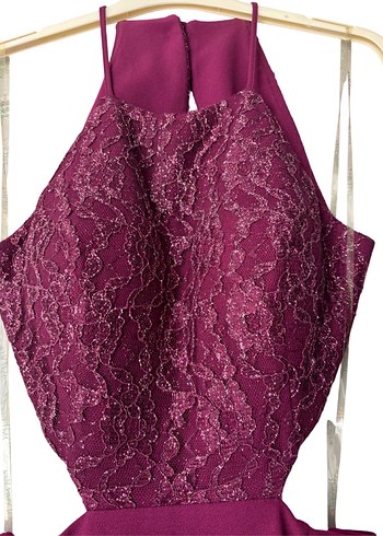 Dantel Detaylı Uzun Abiye Elbise - Görsel 4