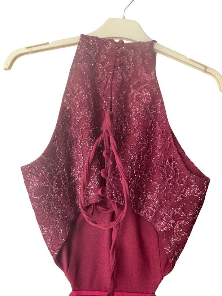 Dantel Detaylı Uzun Abiye Elbise - Görsel 3