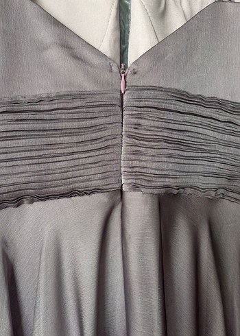 Mor Uzun Askılı Drapeli Abiye Elbise - Görsel 5