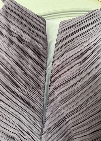 Mor Uzun Askılı Drapeli Abiye Elbise - Görsel 4