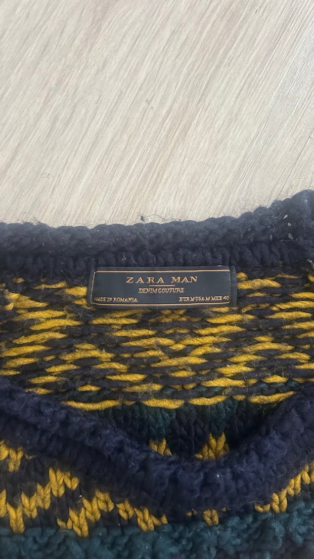 Desenli Bohem Örgü Kazak zara - Görsel 3