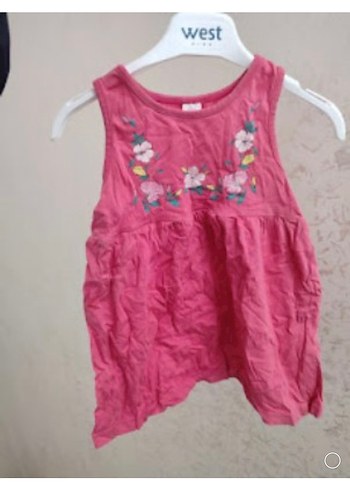 Pembe Nakışlı Salaş Kolsuz Elbise