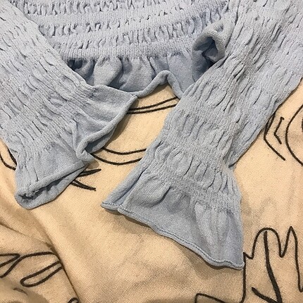 s Beden Dilvin knit mavi croptop