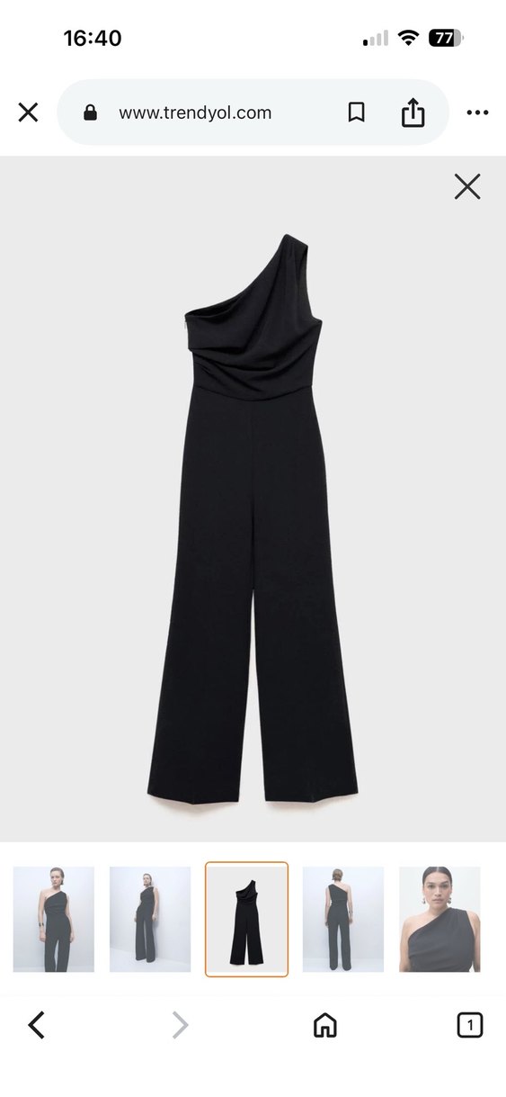 Mango Siyah Tek Omuzlu Tulum - Görsel 2