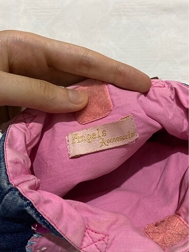  Beden lacivert Renk fairycore kelebekli boncuklu işlemeli kot görünümlü çanta