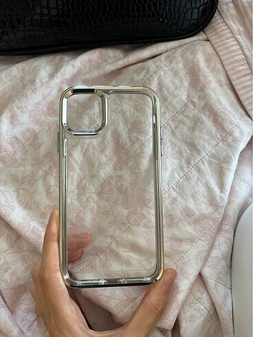 iphone 11 sert plastik gümüş renk şeffaf telefon kılıfı