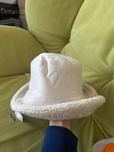 defacto kadın kışlık süet bucket şapka peluş bej