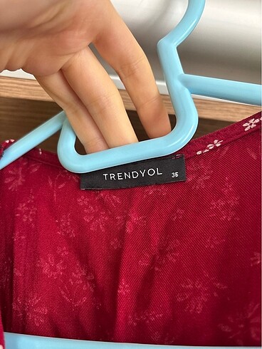s Beden trendyolmilla 36 beden çiçekli bordo mini elbise