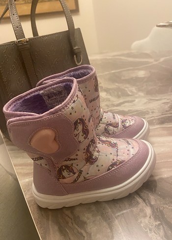 Kız Çocuk Pembe Baskılı Bot Velcro lcw 25 numara