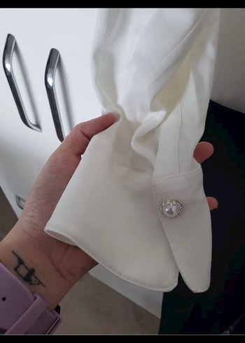 Zara Beyaz Düğmeli Midi Kadın Tulum - Görsel 5