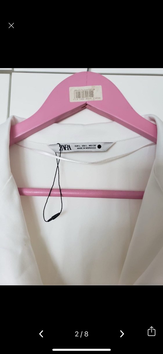 Zara Beyaz Düğmeli Midi Kadın Tulum - Görsel 3