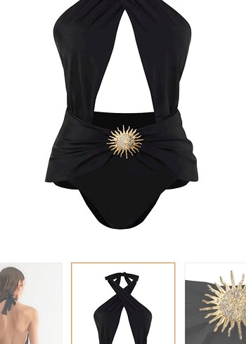 m Beden siyah Renk Siyah Mini Kemerli Halter Mayo