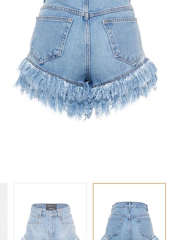 Sagaza Madrid Gri Batik Desenli Kadın Mini Denim Şort