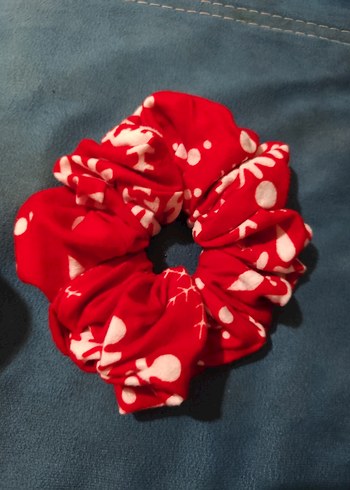 Kırmızı Desenli Elastik Kadın Saç Tokası - Görsel 2