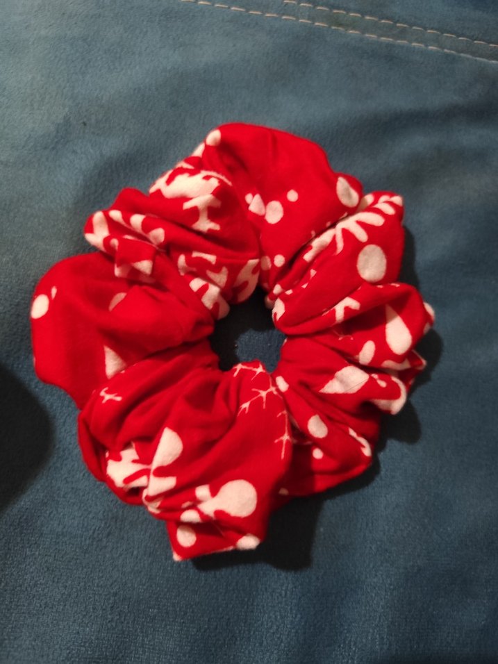 Kırmızı Desenli Elastik Kadın Saç Tokası - Görsel 2