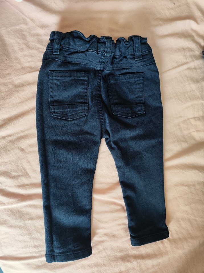 Düğmeli Lacivert Erkek Çocuk Kot Pantolon - Görsel 3