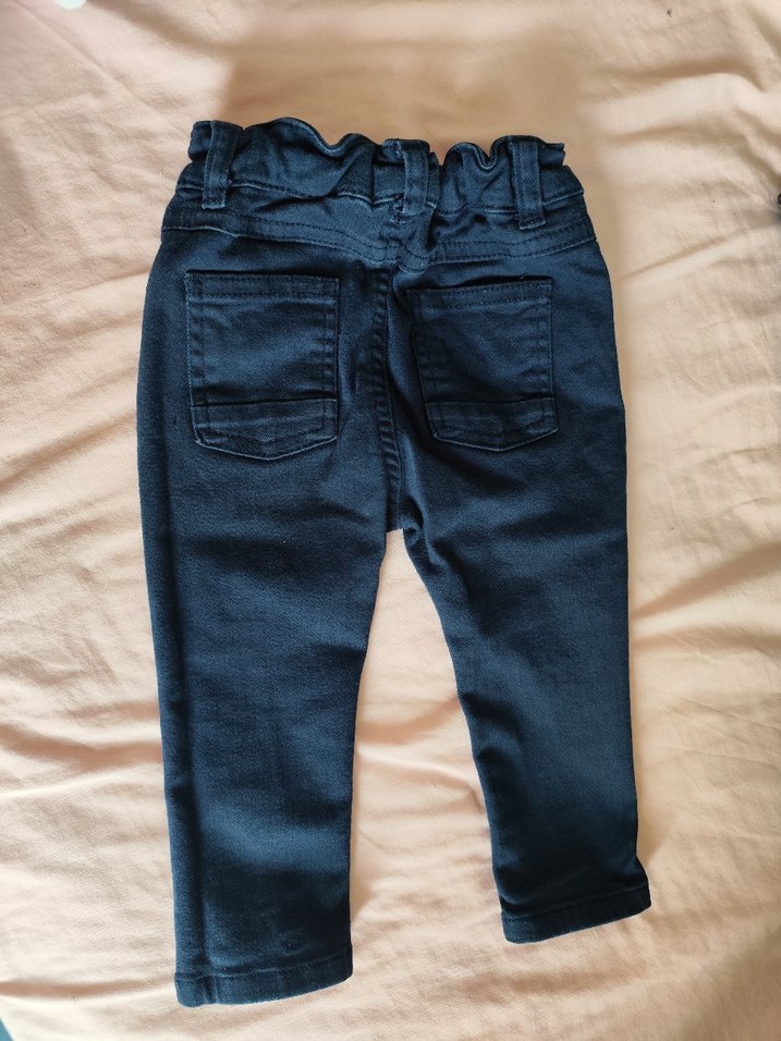 Düğmeli Lacivert Erkek Çocuk Kot Pantolon - Görsel 4