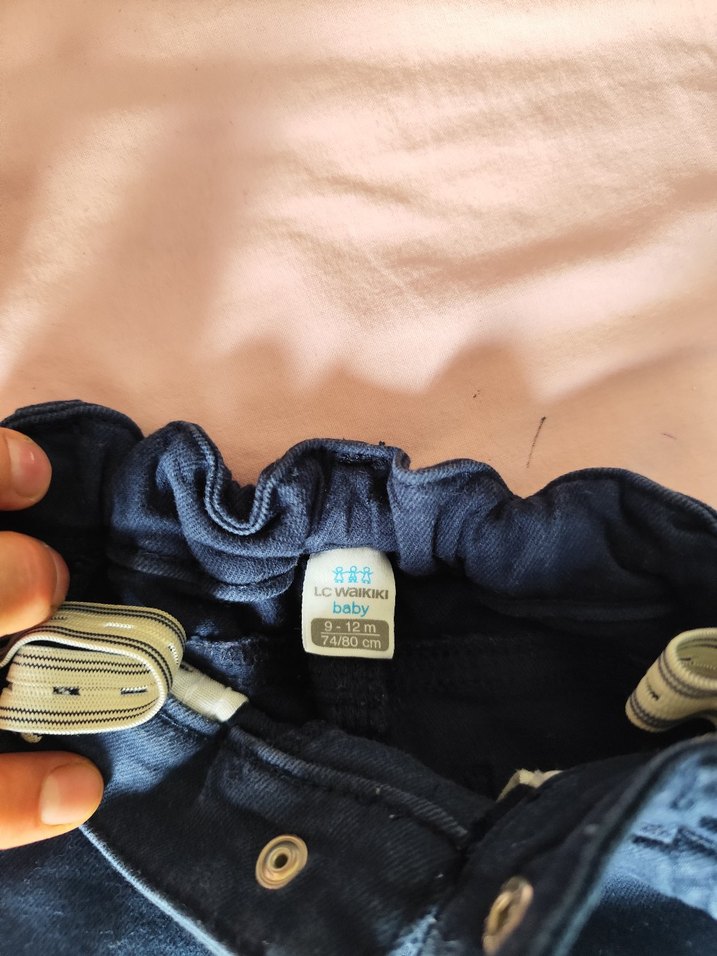 Düğmeli Lacivert Erkek Çocuk Kot Pantolon - Görsel 5