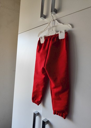 Kız Çocuk Kırmızı Rahat Kesim Eşofman Altı - Görsel 5