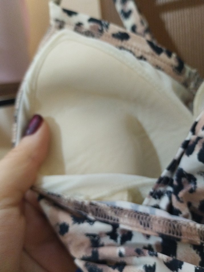 Beyaz Leopar Desenli Drapeli Kadın Mayo - Görsel 2