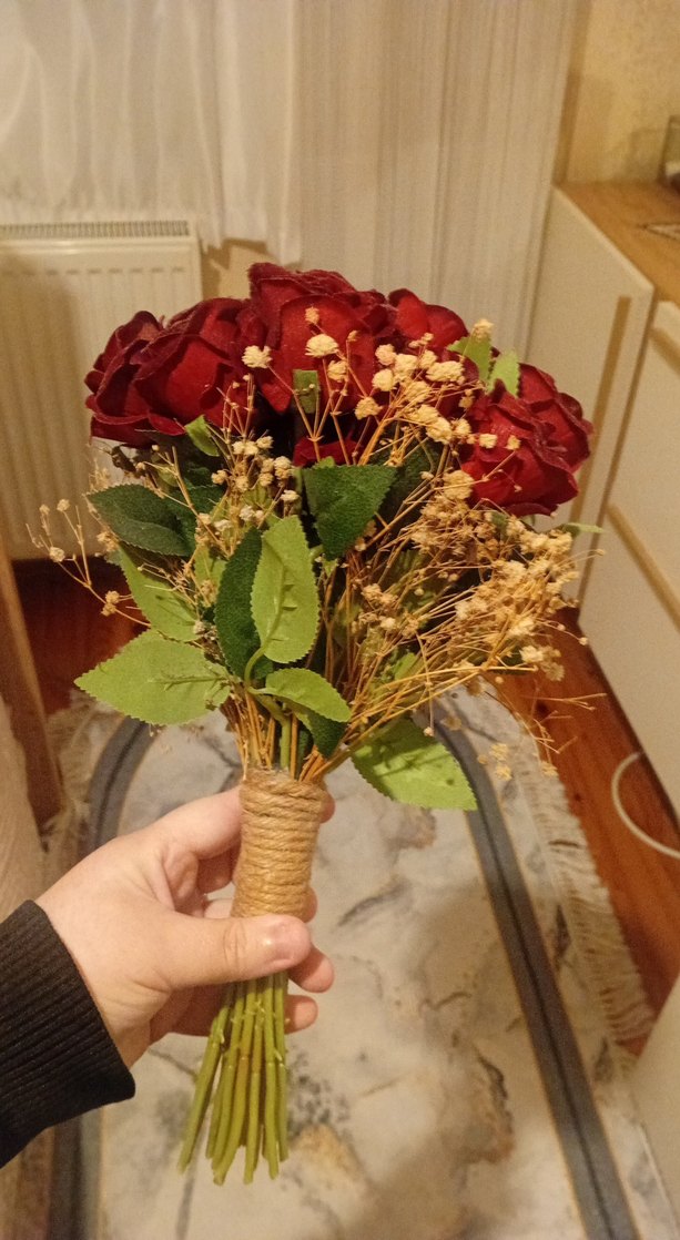 kırmızı gelin buketi - Görsel 3