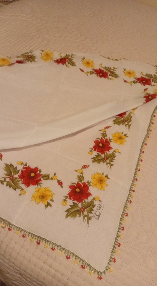 Çiçek Desenli Dantel Kenarlı Kadın Fuları - Görsel 3