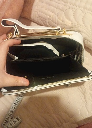 Beyaz Fermuarlı Kadın Çanta - Görsel 3