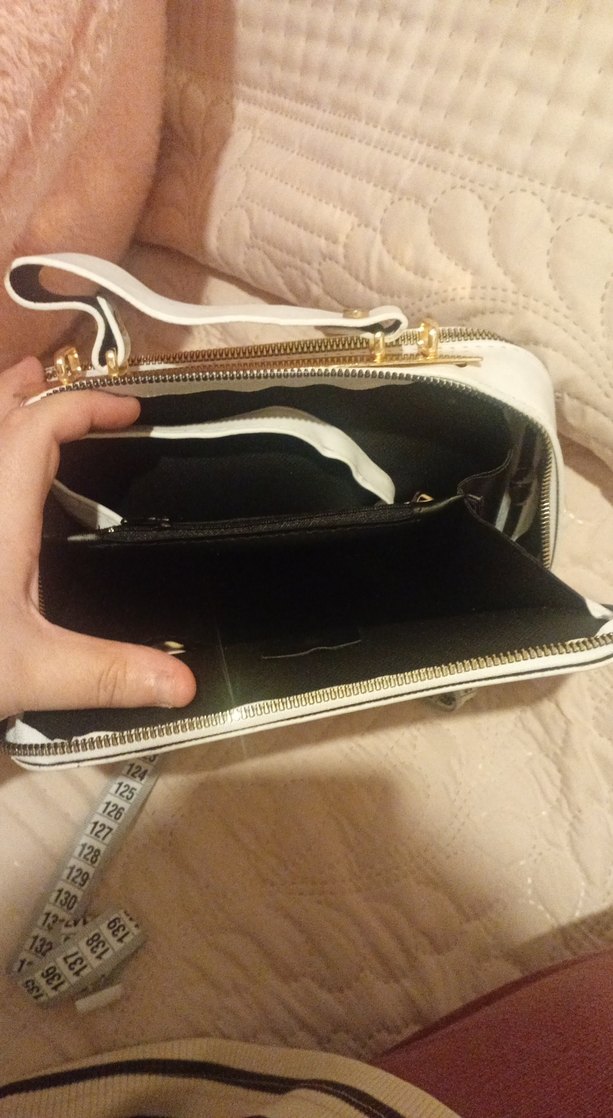 Beyaz Fermuarlı Kadın Çanta - Görsel 3