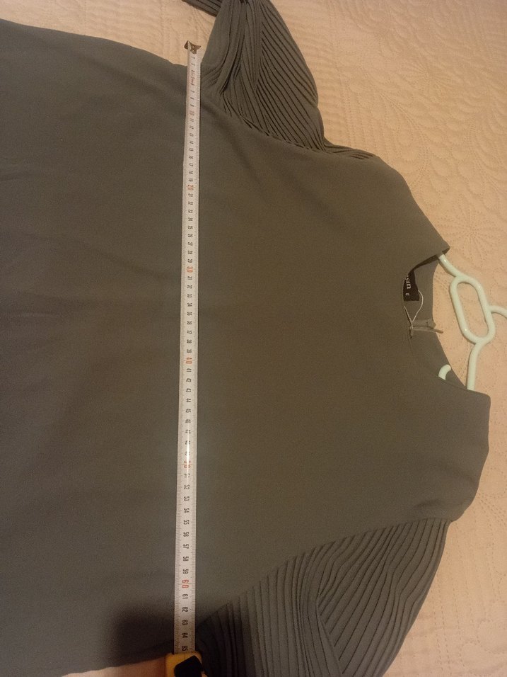 Gri Uzun Piliseli Kadın Elbise - Görsel 3