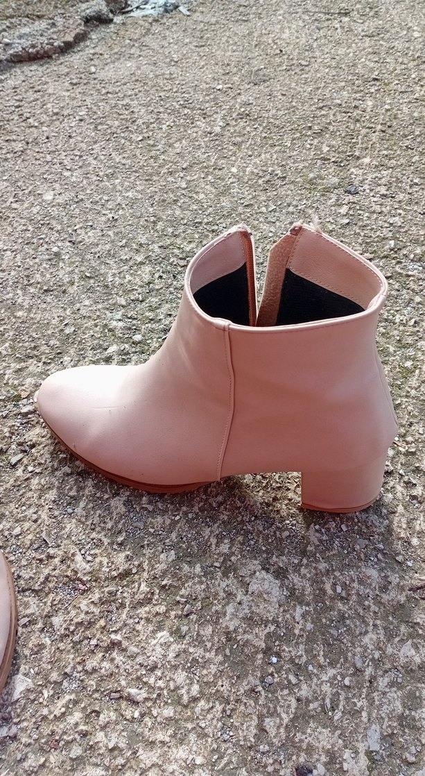 Pudra Pembe Fermuarlı Kadın Bot - Görsel 3