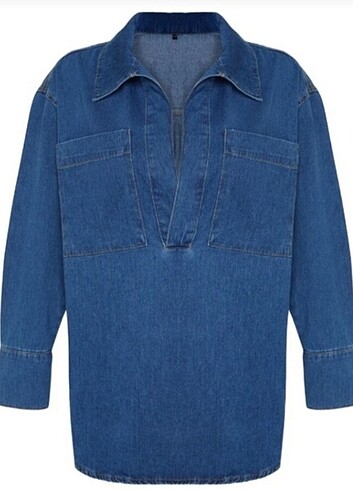 Trendyol & Milla Oversize cep detaylı gömlek 