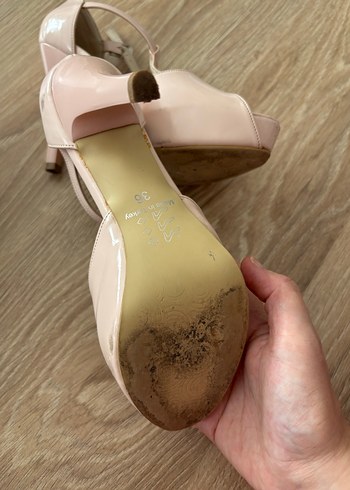 Bej Pastel Stiletto Topuklu Kadın Abiye Ayakkabı - Görsel 3