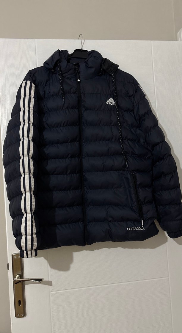 Adidas Lacivert Kapüşonlu erkek Kışlık Mont - Görsel 2