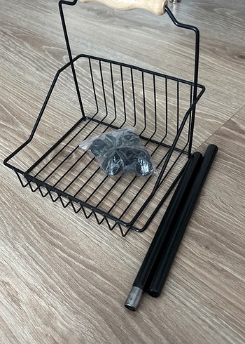 Siyah Metal Mutfak Rafı ve Askılık - Görsel 3