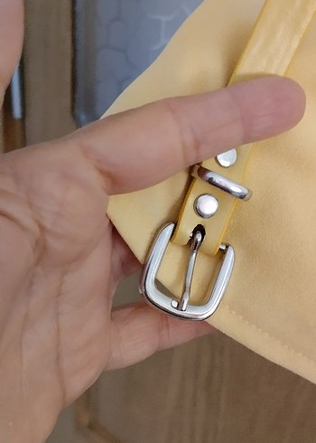 m Beden sarı Renk Sarı Kemerli Kısa Keten Elbise şortlu