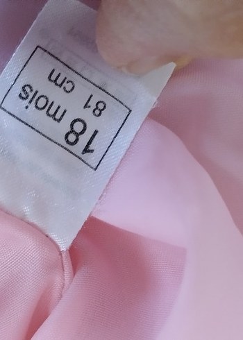 1 Yaş Beden pembe Renk Pembe Nakışlı Bebek Tulumu
