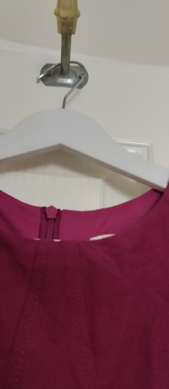 mor koyuUzun Kollu ofis elbise - Görsel 5