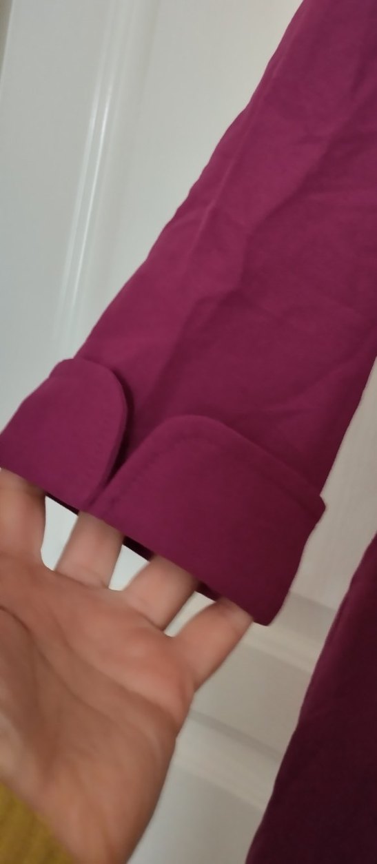 mor koyuUzun Kollu ofis elbise - Görsel 3